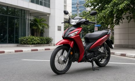 Red motorcycle listed for rent on Tranyx